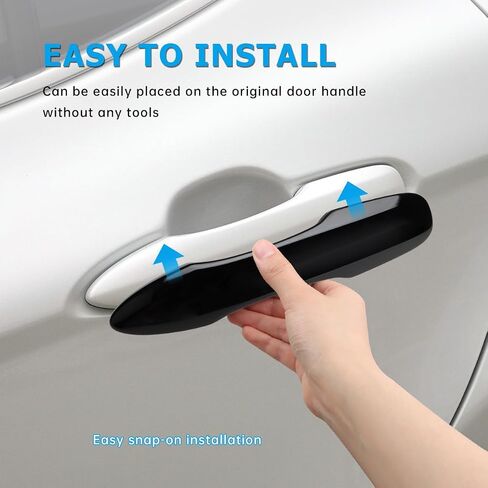 Upgraded Snap-on Door Handle Cover Compatible for 2018-2023 2024 2025 Toyota Camry Accessories No Adhesive Door Handle Protectors for 2020-2024 2025 Corolla 2020-2025 Venza (Glossy Black) in Saudi Arabia