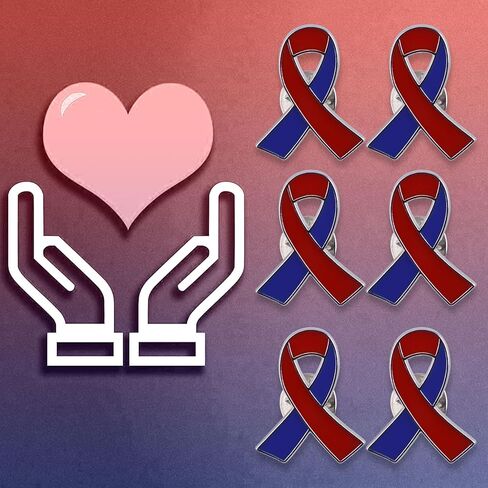 WANDIC 50 Pcs Yellow&Blue Ribbon Brooches, 0.98 * 0.78in Alloy Down Syndrome Awareness Pins World Down Syndrome Day Ribbon Badges for Jewelry Making in Kuwait