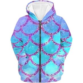 PinUp Angel Cute Graphic Hoodie Girl Boy Full Zip Hoodie Comfortable Hoodies for Kids Long Sleeve Zip Jackets With Pockets