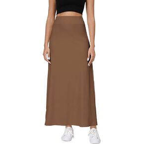 Urban CoCo Elastic Waist A-Line Long Maxi Skirt Below Knee for Women Spring Summer