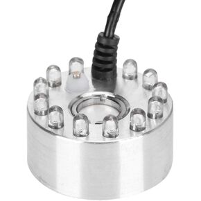 Fdit Mini Mist Maker, 12 LED Water Fountain Ornament Mist Fog Maker Atomizer Air Humidifier Indoor Landscape Decoration (US Plug)