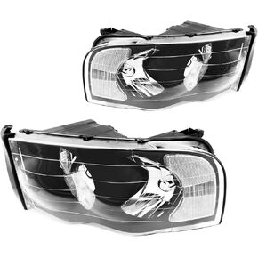 KAX Headlight Assembly, Chrome Headlights Compatible with Tacoma 2005 2006 2007 2008 2009 2010 2011 Amber Reflector Color Clear Lens Color