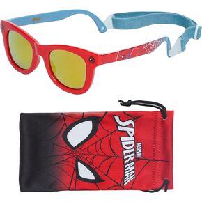 Arkaid Spider-Man Sunglasses for Baby 0-24m | Safe UV Protection | Flexible for Comfort | Includes Spider-Man Case and Easy Detachable Strap | Infant/Toddler