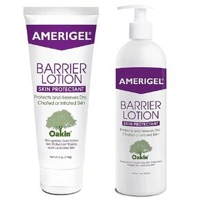AMERIGEL Barrier Lotion Bundle - Barrier Lotion Skin Protectant (6 oz.) - Barrier Lotion Bottle With Pump (16 oz.) Protection Against Chafed, Cracked, and Chapped Skin