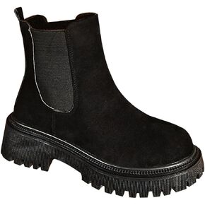 Harssidanzar Womens Chelsea Boots Comfort Thick Sole Chunky Heel Non-Slip Ankle Boots SL204US