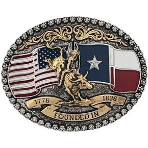 Montana Silversmiths Unisex Texas 1836 Attitude Belt Buckle - A920 One Size