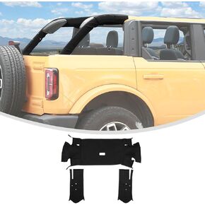 Linskip Practical Roll Bar Cover for Ford Bronco 2021-2025+, D-Pillar and Crossbar Protection, Oxford Fabric Roll Bar Padding for Bronco Exterior Accessories(4Door)