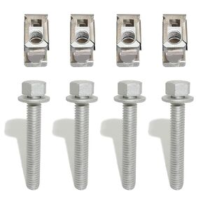 Exhaust Manifold Hardware Kit 03442 - Set of 4 Bolts & U-Nuts - Fits Ram 1500 2500 3500 4500 5500 2011-2024|Jeep Wrangler 2007-2012|Dodge Dakota 2004-2011 - Replaces 6036734AA 6036684AA