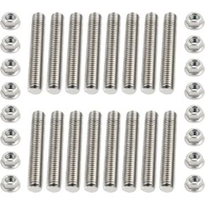 16pcs m8*1.25mm مسيرة متعددة العادم مع استبدال المكسرات OEM#W701706-S2 ، ترصيع العادم المتوافقة مع لينكولن فورد ميركوري ، إكسسوارات متين للسيارات العادم أزرار