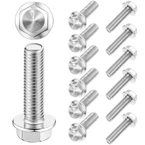 12 Pcs Exhaust Manifold Bolts 03413HP Exhaust Manifold Hardware Kit M8-1.25 x 30mm Stainless Steel Flange Exhaust Bolts Exhaust Studs Compatible with LS Series Engines