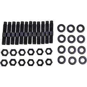 12pcs عادم مشعب مشعب مع مجموعة الجوز متوافقة مع دودج كامينز 1989-2019 الطرز 4BT 6BT 12V 24V 3.9L 5.9L 6.7L