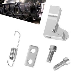 5 PCS Intake Manifold Repair Bracket, Fault Code Repair Unit with Bolt Spacer Tension Spring, Alloy Rustproof Modification Accessories, Compatible with Ford Lincoln Mercury Mazda (Silver)