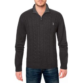 U.S. Polo Assn. Men's Cable Knit 1/4 Zip Sweater Sweater