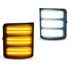 LESAUCE LED Sequential Switchback Side Mirror Lights - Compatible with 2008-2016 Ford F250 F350 F450 F550 Super Duty, Dual-Function Running Lights & Dynamic Turn Signals, Plug-and-Play Replacement