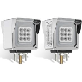 2PCS 78 LED Square Double Face Halo Truck Light w/Visor, 3 Modes: Full Light, Halo Only, Flashing, IP65 Waterproof, Multi-Use for Turn Signal/Brake/Marker – Fits Most Semi Trucks 10-30V