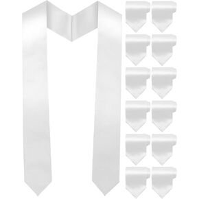 TFTAFAN Bulk 12 Pack Blank Graduation Stoles Sash - 70" Unisex Customizable for 2025 High School & College Ceremonies