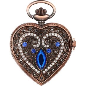 Jewelrywewe Vintage Silver Tone Loofet Style Style Netlace Pocket Watch Necklace for Girls Lady Women مع سلسلة 30 بوصة