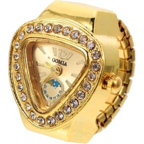 HOMSFOU Elegant Finger Watch Ring - Stylish Jewelry Decor, Perfect Present for Women and Men, Ideal for Special Occasions, Adjustable Size, Silver and Gold Colors