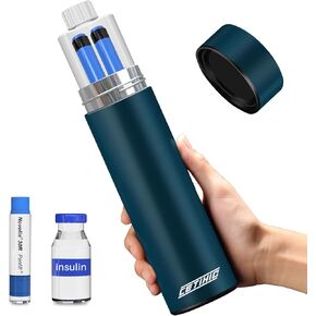 48H Insulin Pens Cooler Travel Case TSA Approved Diabetic Medicine Travel Cooler, Portable Insulin Medical Cooler - Silvery