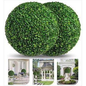 Danf 2 Pack Green Topiary Boxwood Balls 19 بوصة ، كرة مصطنعة توبيرية ، نباتات خشب البوس