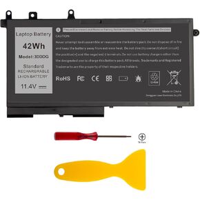 بطارية بديلة Futurebatt WD52H متوافقة مع Dell Latitude E7240 E7250 GVD76 WD52H KWFFN J31N7 NCVF0 W57CV VFV59 HJ8KP 451-BBFX 451-BBFY 451-BBFV 451-BBFT [11.1V 31Wh]