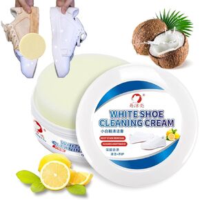 White Shoe Cleaner,New Multi-functional Cleaning and Stain Removal Cream,White Shoes Cleaner, Multipurpose Cleaning Cream,All-Purpose Rinse-Free Cleaning Cream-1PC with Sponge