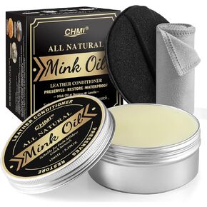 CHMI 3-in-1 Mink Oil for Leather Boots, Leather Cleaner and Conditioner, 5.29 oz All-Natural Waterproof Formula, Mink Oil Leather Conditioner for Restore Shoes, Jacket, Hat, Sofa, Wallet