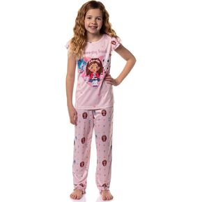 Intimo Gabby's Dollhouse Girls 'A-Meow-Zing Friends 2 قطعة من الأكمام قصيرة الأكمام بانت بيجاما