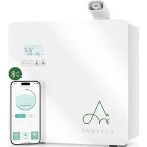 2025 تم ترقيته 3500 قدم مربع آلة الرائحة الذكية - نظام HVAC ، وموزع مجموعة HOLE COLLEST ، وموزع الزيت العطري بدون ماء للمنزل ، والمكتب ، وسعة 600 مل ، وتكنولوجيا الهواء البارد (أسود)