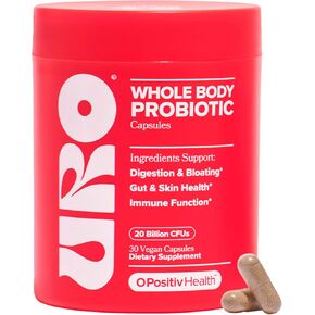 O Positiv URO Whole Body Probiotic – 3-in-1 Probiotic Supporting Gut, Skin, and Oral Microbiomes & Digestive Health – 20B+ CFUs, Licorice Root, Dandelion – Non-GMO, Vegan, Gluten-Free – 30 Capsules