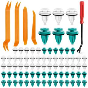 XISLET 100PCS DOOR DOOR DOOR PANE CLIPS 90467-10188 متوافق مع Toyota Lexus Corolla Camry Sequoia Tundra Tacoma Door Clips 90467-A0005 مع مجموعات التثبيت البلاستيكية