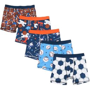 Bioworld Sports Patterns AOP Boy's 5-Pack Boxer Briefs