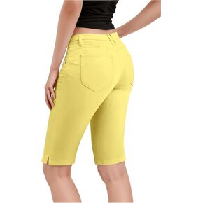 Hybrid & Company Womens Ultra Comfy Butt Lift Stretch Bermuda City Shorts