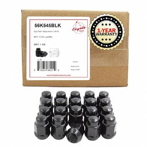 Wheel Accessories Parts 20 Pcs M12 x 1.5 12 x 1.5 Thread Bulge Acorn 35mm 1.38" Long Lug Nuts Black 13/16" 21mm Hex Fits Many Chevy Honda Passenger Cars ｜ Toyota Pass Cars with Aftermarket Wheels