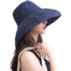 قبعة صيد شاطئية قابلة للطي UPF UV Sun Protection Treasable Brey Wide Breim Bucket Hat للنساء
