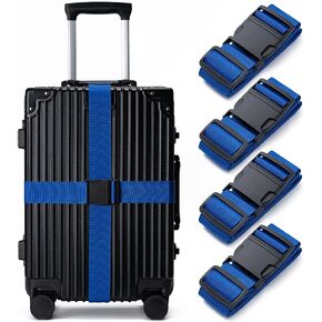 Luggage Straps for Suitcases 4 Pack, TSA Approved Travel Essentials, Luggage Strap for Travel Suitcase & Bag Closure and for Easy Identification, Travel Accessories for Safety & Convenience(Green)