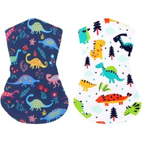 Summer Thin Neck Gaiter Face Cover Bandana Sun Cooling Scarf Gator Cover Head Windproof Balaclava Dust UV Sun Protection Outdoors for Boys Girls Sport Bicycle Mask, 2 Pack