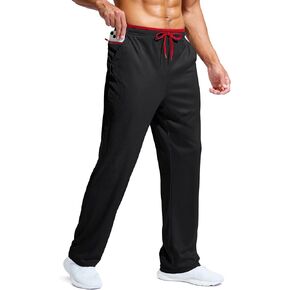 Pudolla Men Men's Lightweight Mesh Pants Lourd Fit Open Bottom Protect Prontic Pants with zipper gobicets