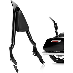 09-25 قطعة واحدة من قطع الركاب المتراكمة Sissy Bar يناسب Harley Street Glide Road Glide Electra Glide Road King Electra Models ، Gloss Black