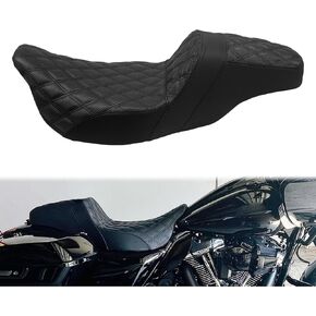 One-Piece Driver Passenger Seat Motorcycle 2-up Seat Fit for Harley Touring Electra Glide Road King Road Glide Street Glide 2009-2023 (Black Stitching) in Kuwait