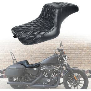 مقاعد الدراجات النارية Mojilin تناسب مقعد Sportster لـ Harley XL883N Sportster 883 1200 x48 Iron883 2009-وربعون ثمانية وسبعون مقعدًا في السائق الخلفي الأمامي مقعدين إلى مقعد 2.0-3.3 غال