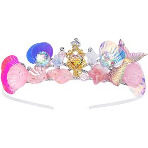 Mermaid Crown for Girls Mermaid Headband for Little Mermaid Party Decorations Ariel Birthday Party Supplies