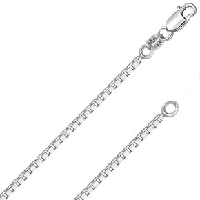 REAL Solid 14K Yellow or White Gold 0.50mm - 1.3mm Diamond-Cut Square Mirror Box Veneziana Chain Necklace with Lobster Claw Clasp | Multiple Lengths Available | Men Women | MADE IN ITALY
