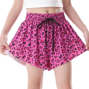 تلعب خياط الفراشة شورتات الفتيات Flowy Athletic Short 2 في 1 شورت هتاف مع ربو الجيب لجري تنس الرقص