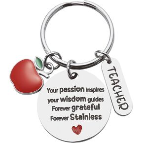 Teacher Gifts for Women - Cute Teacher Keychain with Velvet Pouch & Message Card - Teachers Day Graduation End of The Year Birthday Appreciation Thank You Gifts for Teachers Women