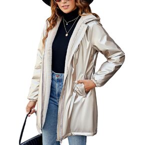 Bellivera Women Lightweight Coat Short Quilted Puffer Long Sleeve Belted Jacket Pockets