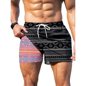 Keevoom Mens Swim Trunks Compression Liner Swim Shorts Swimwear Quick Dry Swimsuit Bathing Suits Board Shorts with Pockets