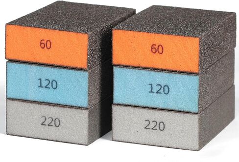 10 عبوات من مكعبات الصنفرة الفردية، إسفنجة صنفرة قابلة للغسل وإعادة الاستخدام 80/100/120/180/220 كتلة من ورق الصنفرة للخشب والجدران المعدنية من ورق الرمل in Kuwait