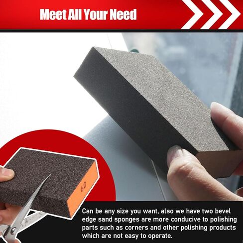 10 عبوات من مكعبات الصنفرة الفردية، إسفنجة صنفرة قابلة للغسل وإعادة الاستخدام 80/100/120/180/220 كتلة من ورق الصنفرة للخشب والجدران المعدنية من ورق الرمل in Kuwait