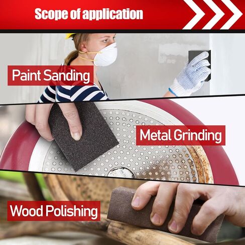 10 عبوات من مكعبات الصنفرة الفردية، إسفنجة صنفرة قابلة للغسل وإعادة الاستخدام 80/100/120/180/220 كتلة من ورق الصنفرة للخشب والجدران المعدنية من ورق الرمل in Kuwait